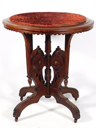 Victorian Renaissance Revival Round Parlor Table