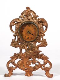 Cast Iron French Style Cherub Clock