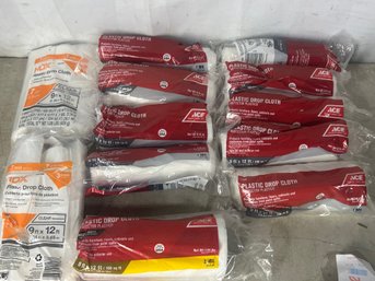 12 PLASTIC DROP CLOTHS