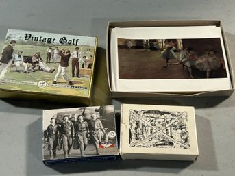 4 Card Sets- Piatnik Golf Cards, Military's GTA 17-2-13 Recognition Set, Collection At The Clark Cards  Etc.