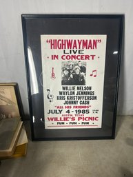Framed Highway Man Concert Poster