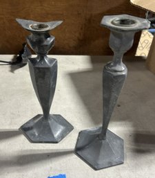 2 Candle Sticks And Plate