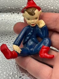 Vintage 1920s Figural Elf Pixie On Shelf Christmas