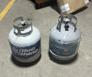 2 PROPANE TANKS - BLUE RHINO AND AMERI GAS
