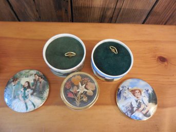 3 Small Round Music Boxes