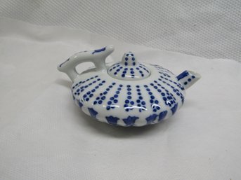 Small Blue And White Porcelain Teapot