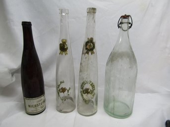 4 Vintage Wine Bottles