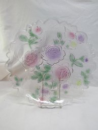 14' Round Glass Platter NIB