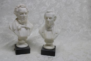 Shubert & Chopin Marble Busts Sculptures