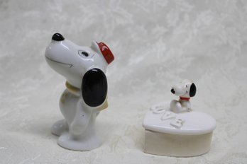 Vintage Snoopy Figurine And Trinket Box