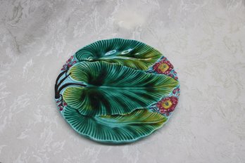 Vintage Majolica Sarreguemines U&C Palm Plate