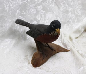 Vintage Signed Woodland Wings Carved Wood Bird - Artist Signed