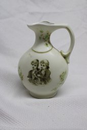 Antique OHME Germany Boy Girl Portrait Les Inseparables Pitcher