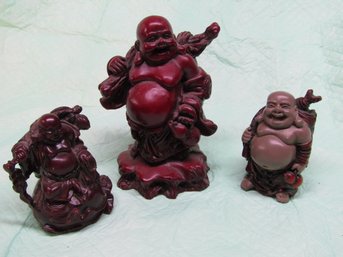 3 RESIN BUDDHAS