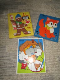 3 VINTAGE PLAYSKOOL PUZZLES
