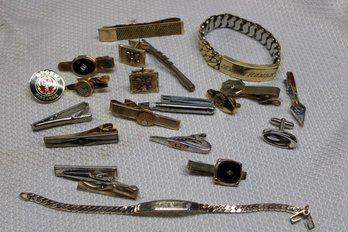 MEN'S TIE CLIPS AND BRACELETS