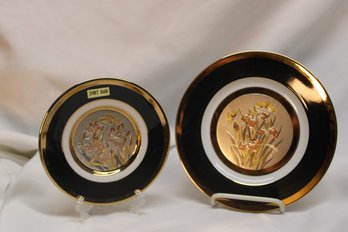 2 Art Of Chokin 24k Gold Plates