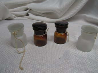 4 SMALL PHARMACY APOTHECARY BOTTLES