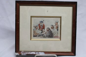 R. WILCOX TENAFLY NJ BRITISH TREATIES WITH INDIAN SACHEMS - WATERCOLOR?