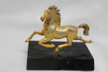 Metal Horse Statue On Base