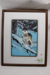 WILLIAM T ZIVIC Wolf In Winter Limited Ed Original Lithograph  Lobo Pride