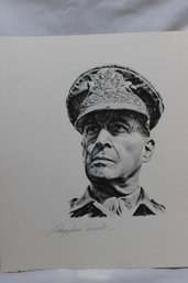 LITHOGRAPERS SAMPLE OF GENERAL MACARTHUR