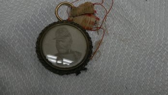 ANTIQUE B&W SOLDIER PHOTE PENDANT