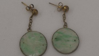 Carved Jade Earrings