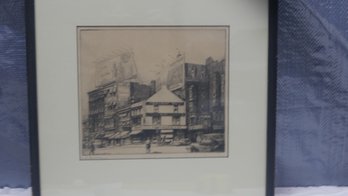 Signed Etching Signed By Edward Balthazar Of Waterbury CT Baubys Corner