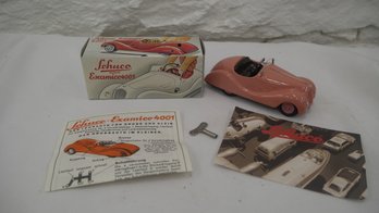 Pink Schuco Examico 4001 Vintage Western Germany With  Box And Key