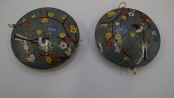 ASIAN CHINESE ROUND CLOISSONE PENDANTS
