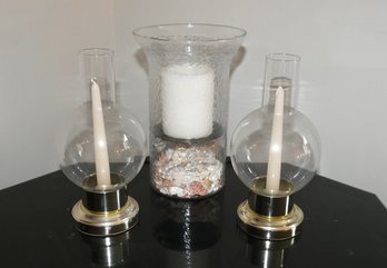 GLASS CANDLE HOLDERS