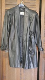 VINTAGE BLACK LEATHER OUTFITTER COAT