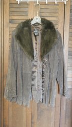 DENNIS BY DENNIS BASSO LEATHER JACKET