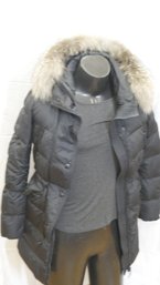 MONCLER  DOWN COAT WITH FUDR HOOD - SIZE 1