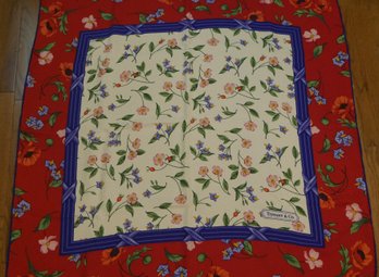 VINTAGE 100% SILK T DESIGN TIFFANY & CO SCARF W/ BOX
