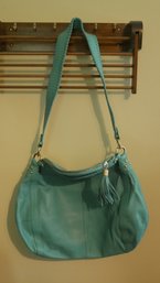 LARGE BLUE LEATHER PURSE