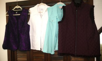 4 WOMENS  SLEEVELESS JACKETS / VESTS SIZE L