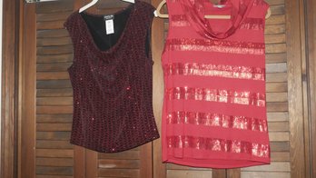2 EVENING  SEQUINED TOPS / BLOUSES