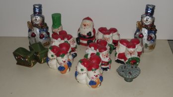 LOT 2 - CHRISTMAS CANDLES AND CANDLE HOLDERS