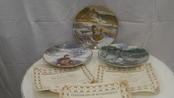 3 EDWIN KNOWLES DUCK PLATES WITH COA'S