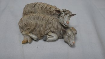 TERRACOTTA RECLINING SHEEP FROM CRECHE NAVITY SET SIGNED