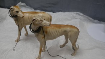 PAIR  Greyhound Animal Procession Neapolitan Nativity Scene ARTIST SIGNED