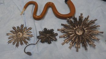 Serpentone Instrument For Mjai AND Brass Radiance Silver Halos For Baby Jesus Creche Nativity