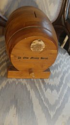 Wooden Barrel Bank