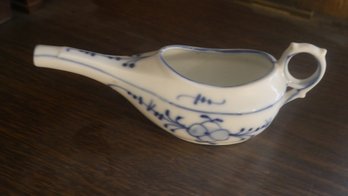 Antique Blue & White Porcelain Invalid / Infant Feeder Made In Germany