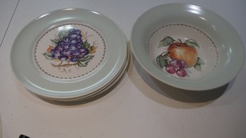 Candle Light Orchard Limoges Bowl And Plates
