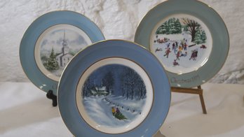 3 VINTAGE CHRISTMAS WEDGWOOD PLATES
