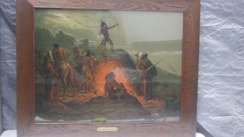 BURNING ARROW CHROMOLITHOGRAPH BY TABER PRANG 1904