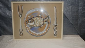 UNSIGNED FISH PAINTING